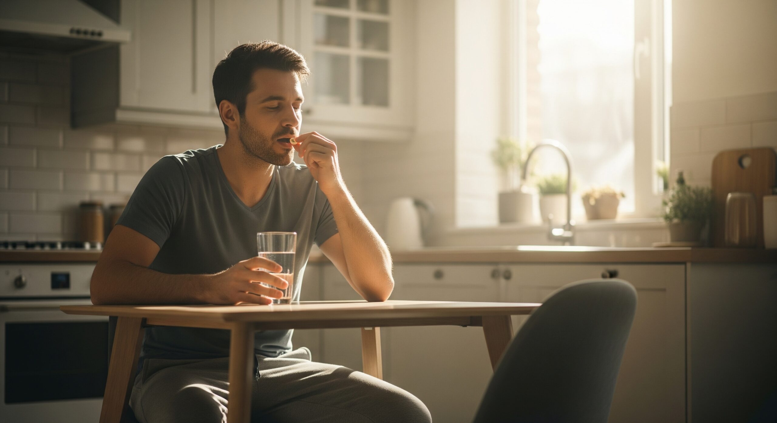 A male taking Supplements for Male Fertility